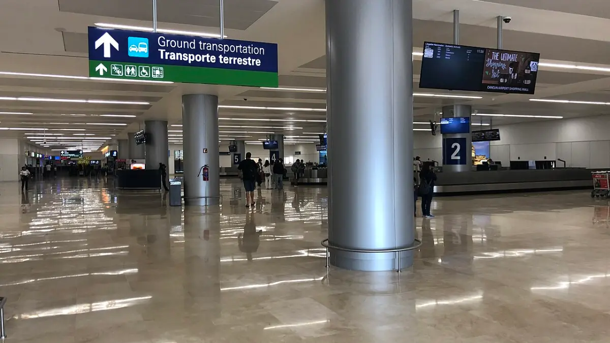 Arrivals area at Cancún International Airport