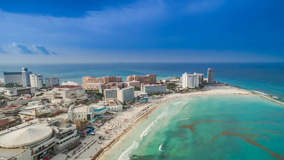 Cancún Hotel Zone from above